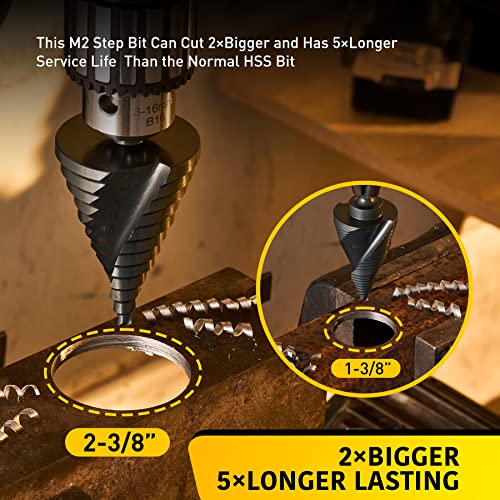 Anfrere 12 Sizes Step Drill Bit 1pc M2 Larger Bit (Black)