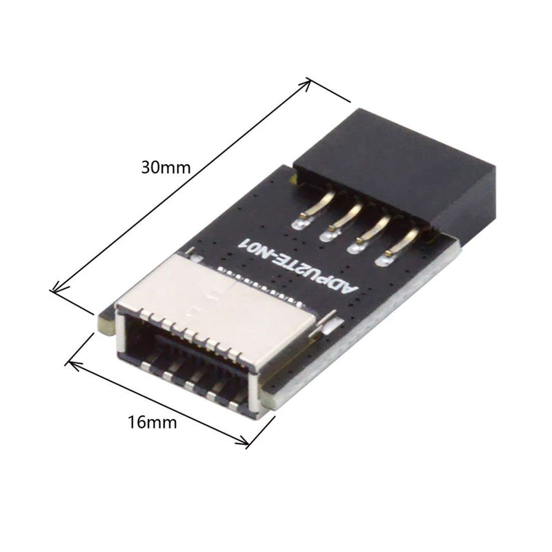chenyang USB 2.0 9Pin Male to USB 3.1 Type E Key-A Female Front Panel Socket to 9Pin Mainboard Header Extension Adapter 1 to 1