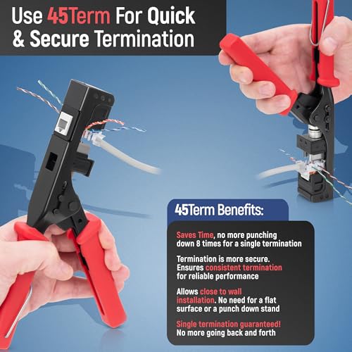 Everest 45Term - 45° Angled Speed Termination Keystone Tool Set White CAT6