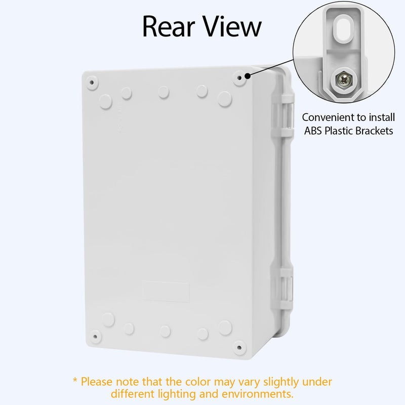 ABS Plastic Dustproof Waterproof IP65 Junction Box Hinged Shell Universal Electrical Project Enclosure Gray, with PC Transparent Clear Cover 11.4 x 7.5 x 5.5inch(290 x190 x140mm) 11.4" x 7.5" x 5.5"