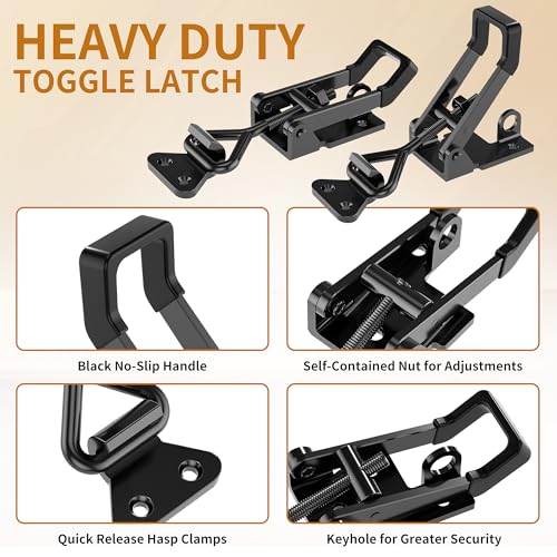 8Pack Heavy Duty Toggle Clamp Latch 4003 Style Pull Clamp Black for Smoker 6Pack