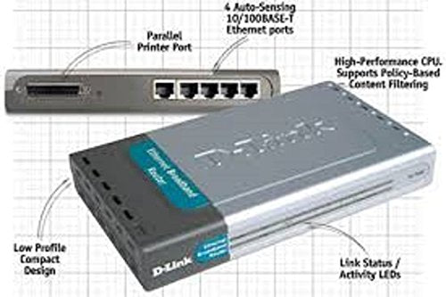 D-Link DI-704P 4-port 10BaseT/100BaseTX Broadband Gateway with Print Server