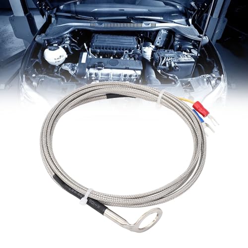 K Type Thermocouple Sensor Engine Cylinder Head Temperature Probe Stainless Steel -40~1000°C, 14mm ID Washer, for Automotive Engine (2M) 2M