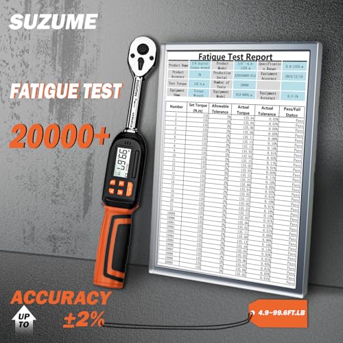 SUZUME Digital Torque Wrench 3/8 Drive (5.02-99.57 Ft. Lb / 6.8-135 N.m) 3/8" 1PC