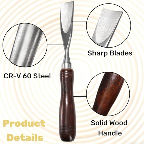 Covzoe 12 Pieces Wood Chisel Set, Woodworking Carving Tools with Wooden Box