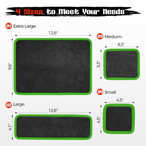 Magnetic Tool Mat Set,40LB Flexible Magnetic Mat, 4 Size Magnetic Tool Pads Green