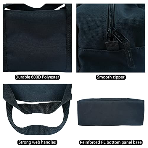 MELOTOUGH Utility Rudded Tool Bag Small Canvas Tool Bag with Zipper Combo Kit-Includes 2 Medium Tool Organizer Bags +16 Inch Tool Bag Canvas Tool Tote Bags with Zipper for Electrician,Plumbing,HVAC