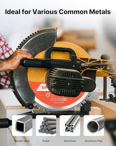 VEVOR Circular Saw Blade (185 mm φ & 48 Sharp Teeth & 1.8 mm Thickness) Ideal for Steel Aluminum, Compatible with Circular Saw, Alloy Steel Saw Blade with Noise Reducing Heat Extractors