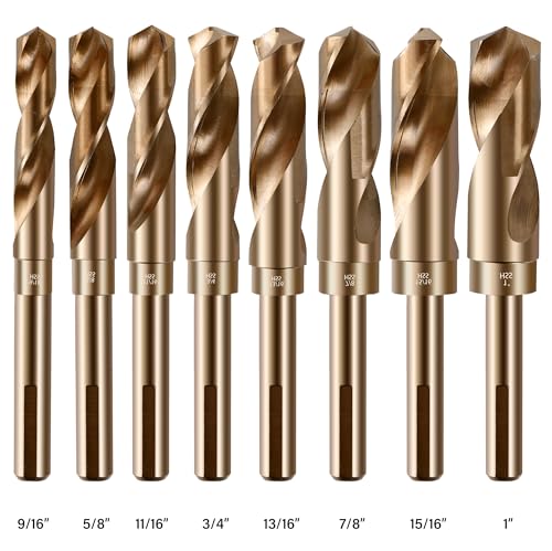 8Pcs Reduced Shank Drill Bit Set & 13Pcs Cobalt Drill Bit Set