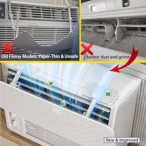 AirFlow Pro Cool & Pure Window Air Conditioner Deflector with Negative Ion Purifier, Adjustable AC Vent Deflector for Mini Split & Window Units, Universal ABS Air Vent Deflector to Prevent Direct Blow