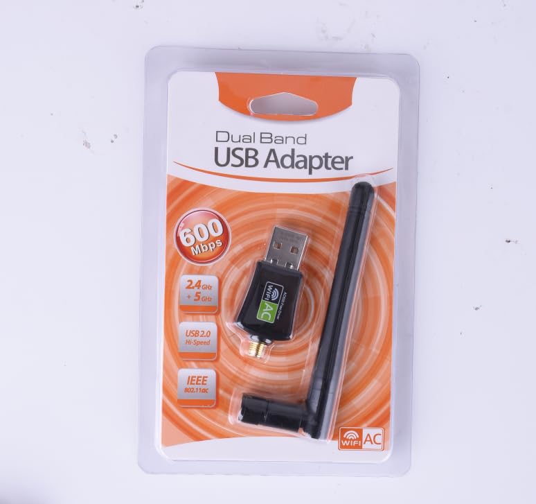 USB WiFi Adapter for Destop PC/Laptop, NETVIP AC600 Dual Band 5GHz/2.4GHz WiFi Dongle with 5dBi Antenna, 802.11ac Wireless Network Card for Windows, CD-Free and Plug & Play 600M green