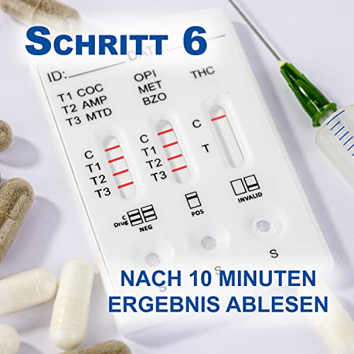 One+Step Multi Drug Test Saliva for 7 Drug Types: THC - Amphetamine - Cocaine - Methamphetamine - Methadone - Opiates - Benzodiazepines - Drug Quick Test Saliva Test - Pack of 2