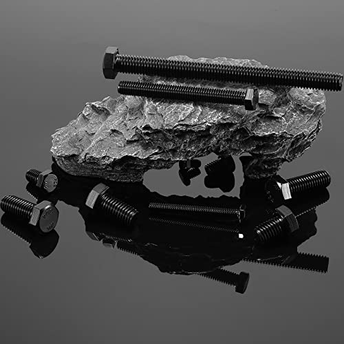 3/8-16 x 4 Inch Hex Head Screw Bolt, 20Pcs 18-8 (304) Stainless Steel, Fully Threaded,Black Oxide by SG TZH 1 3/8-16 x 4"