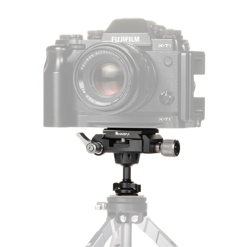 Ball Head with Hot Shoe Mount Adapter for Mini Desk Top Tripod with Arca Swiss Quick Release Plate for DSLR Camera Smartphone LED Video Light
