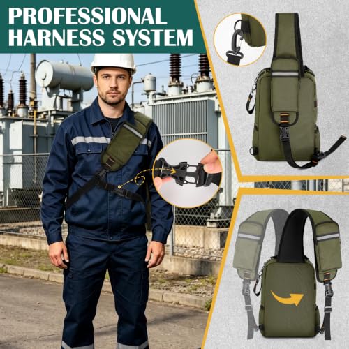 Electrician Tool Pouch Bag,8L HVAC Tool Organizer Bag with 3-Point Harness
