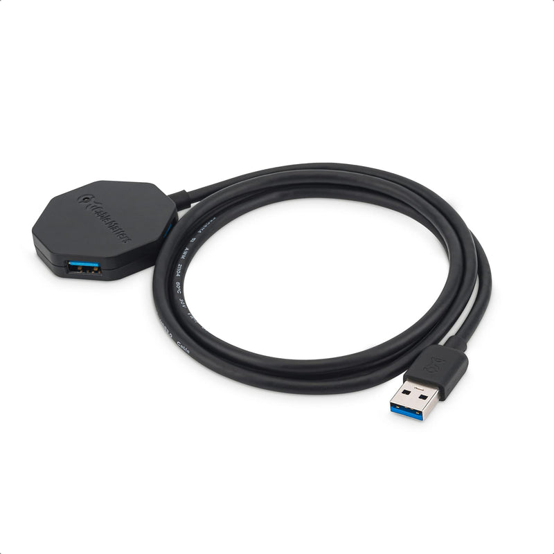 Cable Matters Ultra Mini 4 Port USB Hub with Long 4 ft Extension Cable Tail, USB 3.0 Hub with Multiple Ports for Up to 5Gbps Data Transfer Rate, Black
