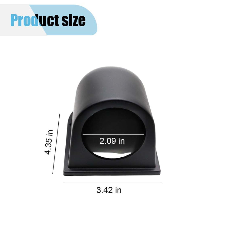 Universal Black 2" 52mm Single Hole Gauge Dashboard Pod, ABS Plastic Car Dash Meter Cup Gauge Pod Mount Holder, Fit Most Cars, Trucks, Boats (Single Hole)