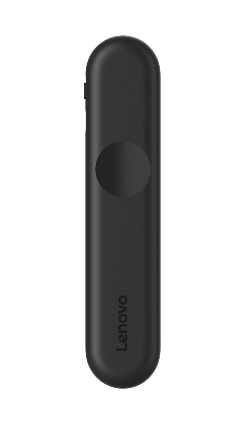 Lenovo Laser Rechargeable Presentation Remote, Bluetooth & USB, Digital & Laser Pointer, LCD Screen, Rechargeable Battery, 30M Range, Black, 500mm Cable Length
