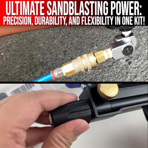 Le Lematec Sandblasting Bundle: AS118 Ceramic Nozzles, Long Nozzle Adapter, 360° Swivel Air Fitting Kit