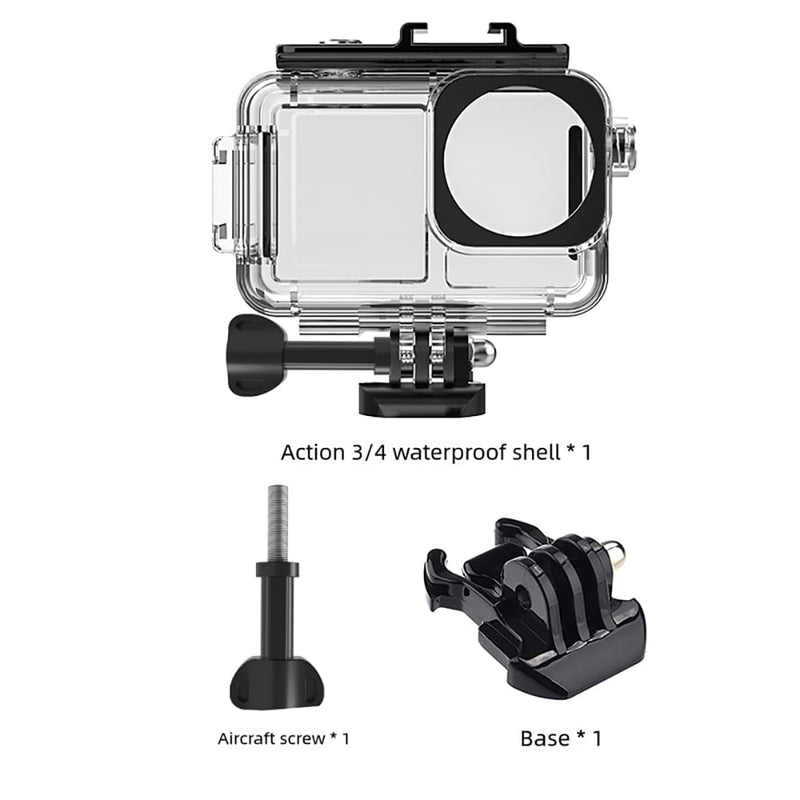 Waterproof Case for DJI Osmo Action 3 /Action 4 Camera Accessories, Underwater 45M/148FT Deep Diving Protective Shell Housing with Bracket Accessories Quick Release Mount