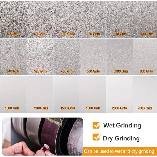 HARFINGTON Diamond Lapidary Wheel 6 Inch x 1 Inch Arbor Hole 320 Grit Grinding Wheels for Stone, Marble, Glass, Ceramics, Crystal, Carbide, Steel 320 Grits