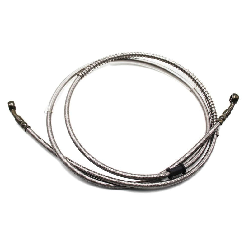 PRO BAT 86" Braided Hydraulic Brake Hose Line Pipeline For Chinese GY6 Scooter ATV Dirt Bike Go Kart 10mm Banjo Ends Gray 86"/220cm