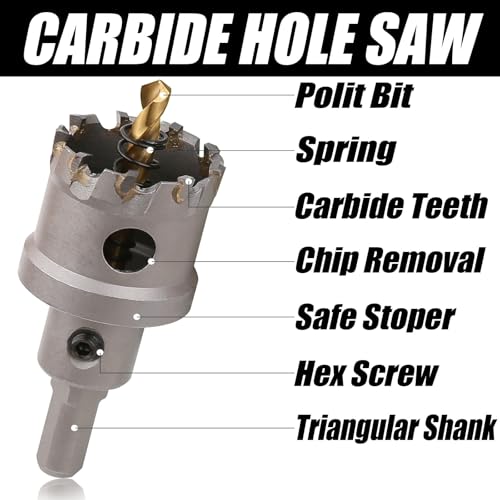 6-3/4'' Carbide Tip Hole Saw for Hard Metal, Heavy Duty Holesaw 171.5mm|6-3/4'' 1