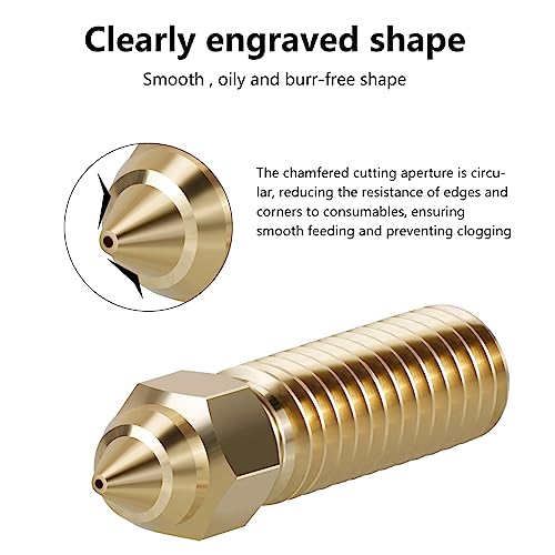 15 pieces K1 brass nozzle set, 3D printer high speed 5 pieces 0.4 mm nozzles and 2 pieces 0.2 mm, 0.6 mm, 0.8 mm, 1.0 mm, 1.2 mm nozzle set for K1, K1 max, Ender 3 V3 KE, CR-10 SE K1 Brass Multi Size