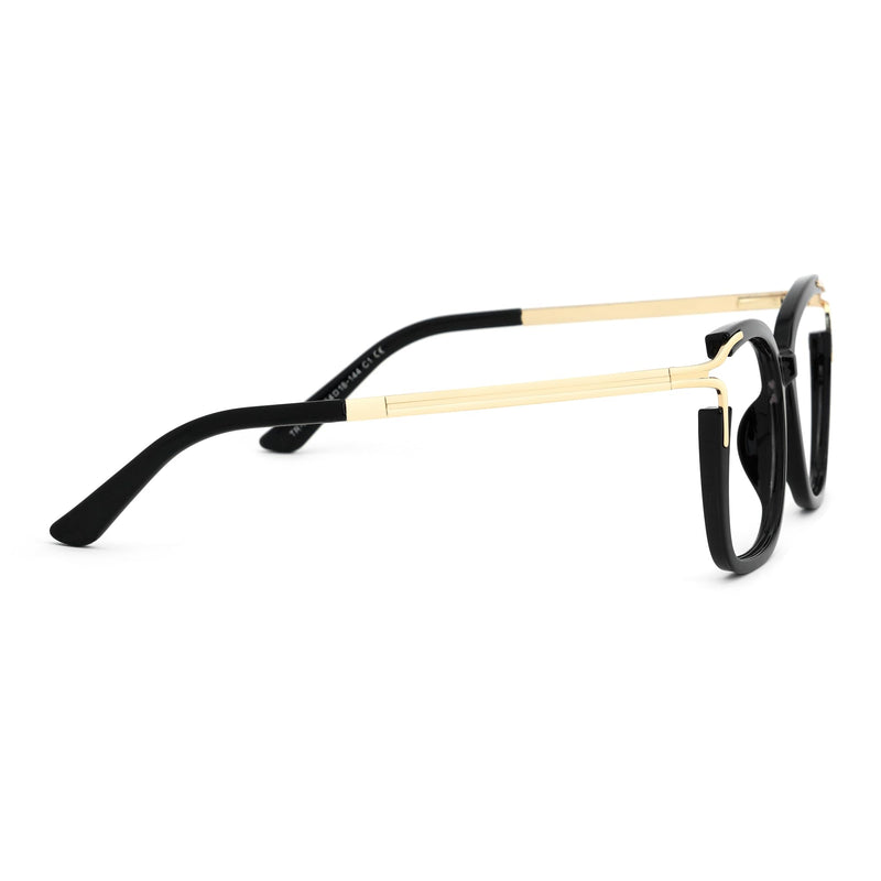 Zeelool Square Blue Light Blocking Glasses for Women Fashion Fake Glasses with Spring Hinges Chic Full Frame Glasses Black Clear Lens