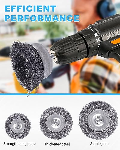 Rocaris 21 Pack Carbon Steel Wire Wheel Brush, Cup Brush Set