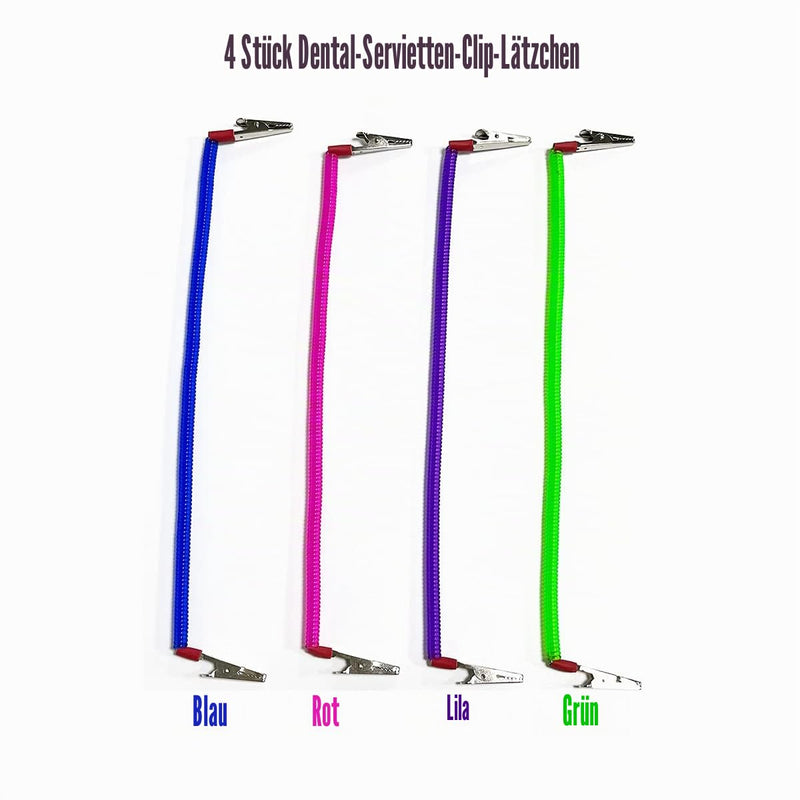 Napkin Holder Bibs Clips for Dentists Neck Chains with Metal Clips for Dental Clinic Home Dining Clothing Protector for Adults Kids Baby 4 Pack