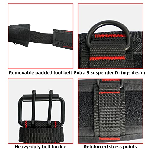 MELOTOUGH Padded Tool Belt with D ring + Quick Release Tool Belt 1.5 Inch Web Work Tool Belt