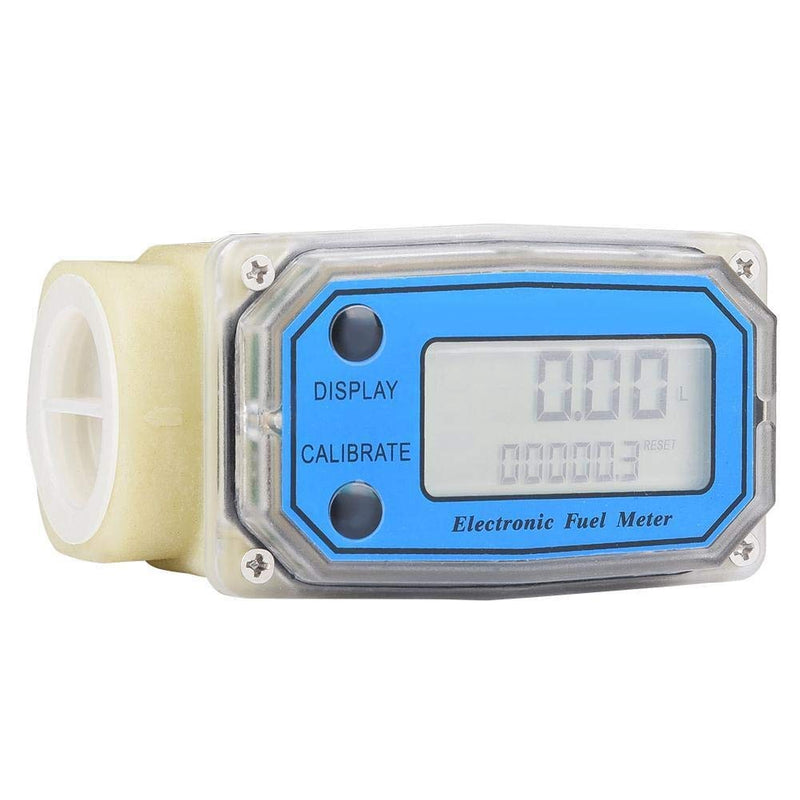 Nikou Flow Meter Turbine Meter - 15-120L/min 1" NPT Mini Diesel Fuel Flow Meter Digital Turbine Meters