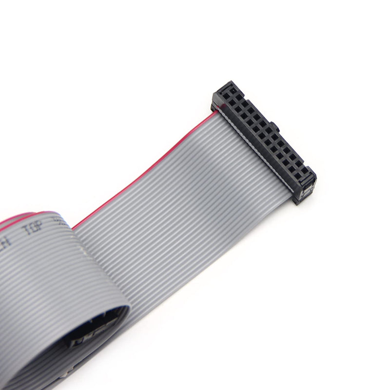 Fielect 2pcs IDC 20 Pin Connector Gray Wire Flat Ribbon Cable Connector Length 30cm 2.54mm Pitch