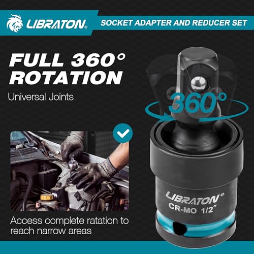 LIBRATON 20PCS Socket Adapter and Reducer Set, Impact Socket Adapters