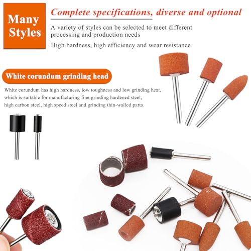 64Pcs Sanding Bits for Dremel Rotary Tools, 42Pcs Aluminum Oxide Grinding Stones Sanding Drill Bits (1/8 inch Shank) and Sanding Drums,Sanding Accessories for Metal Rust Removal Polishing