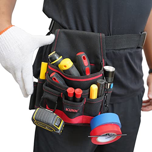 KUNN Tool Belt Suspender with Magnetic Wristband & Electrician Tool Pouch with Waist Belt