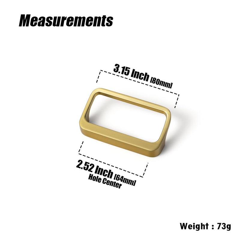 Goo-Ki Brushed Gold Cabinet Pulls with Hole Center 2.5''(64MM),Modern Zinc Alloy Finger Pulls for Drawer,Wardrobe,Cupboard,6 Pack 2.5'' HOLE CENTERS