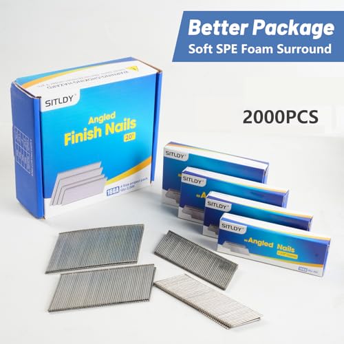 304 Stainless Steel 16 Gauge Angled Finish Nails 20 Degree 2000 Pcs 4 SIZES-2000 pcs