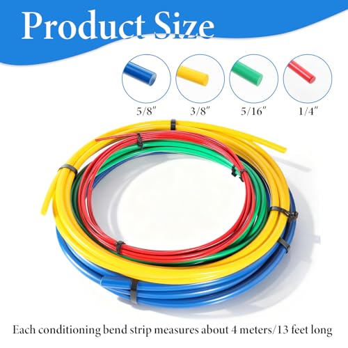 SHENLIU 4 Pcs 4M Conditioning Copper Tubing Pipe Extension 1/4" 1/2" 3/8" 5/8" Built-in Copper Tube Bending Strip Air Conditioning Pipe Bender Kit PE AC Coppers Tube Bending Strip