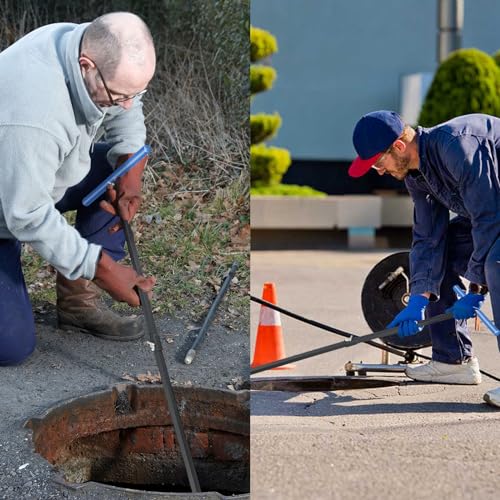 Water Meter Key 28 Inch Shut Off Tool - 4-Way Multifunctional Key and Seal Tape for Opening and Closing Meters or Valves