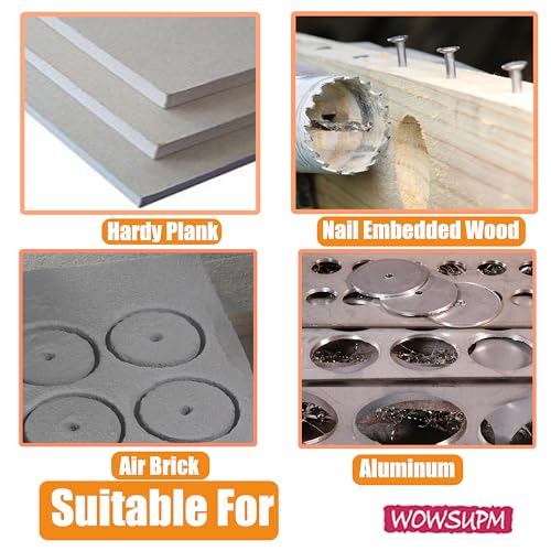 5-1/4 inch Carbide Hole Saw Bit Deep Cutting 2.36” for Multiple Material Hardy Plank Nail Embedded Wood Air Brick Up to 30X Longer Life 5-1/4"(133mm)