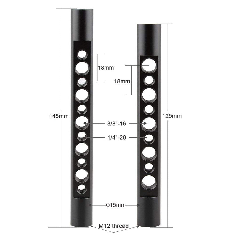 CAMVATE DSLR Camera Cage Top Handle Wood Grip + Cold Hot Shoe(2 Pieces) for DSLR Camera Rig