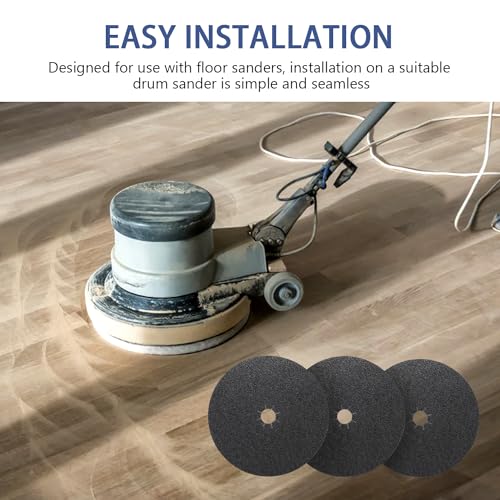 HUAALIUCHE Floor Sanding Disc Cloth-Backed Silicon Carbide，17" x 2" Holes for Concrete, Stone, 36 Grit, 3-Pack #36 - 17"x2”