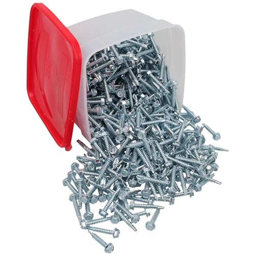 Supplying Demand 86-11236-500PK HVAC Self-Tapping Sheet Metal Screws - Size 8 x 1 in. - 1/4 in. Hex Head