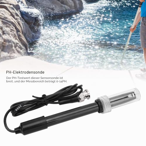 Watris Veiyi PH Probe, High Sensitivity PH Sensor Probe, PH 0-14 | Professional PH electrode probe, for monitoring and dosing of hydroponic systems, cable length 77 cm / 30.3 inches