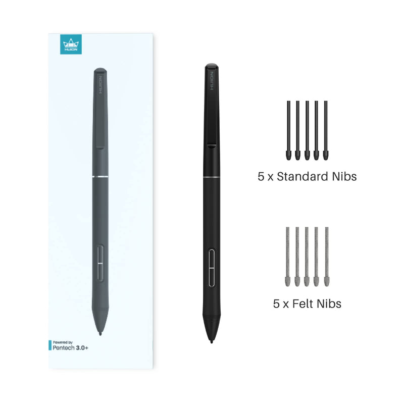 HUION Slim Pen PW550S 9.5mm Diameter for Huion Inspiroy 2/Giano/Keydial/Dial 2, K12/K13/K16(2021)/K22/K24 Series, Kamvas Pro 13 (2.5K)/ Pro 16 (2.5K), Kamvas Pro 16 (4K) Series, Kamvas Pro 24 (4K)