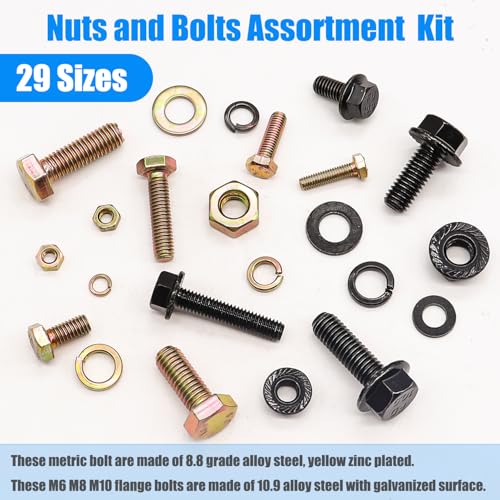 2285PCS Metric Screw Assortment Kit, 6-20mm Metric Bolts and Nuts Kit + 1004Pcs Metric Bolt Assortment Kit
