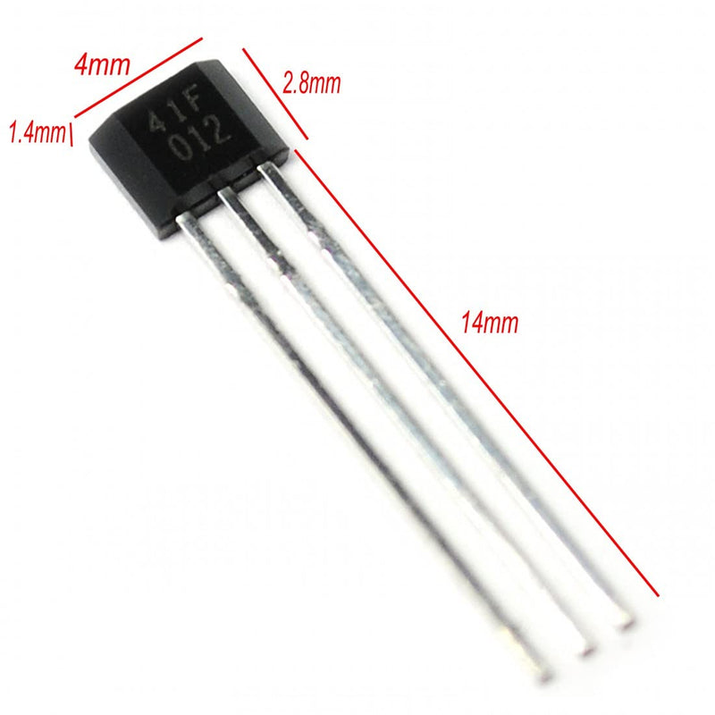 JZK Pack of 20 TO-92S Bipolar Hall Effect Sensor 3 pin 41F Magnetic Detector SS41F 3-pin Hall Sensor 41F Hall Sensor Chip 3-pin 3-pin