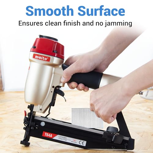meite NP45 Pneumatic Nail Remover with 2-1/2 Inch 16GA Finish Nails, Professional Heavy Duty Air Punch Nailer Denailer Gun and Galvanized Small Head Collated Nails, 500PCS